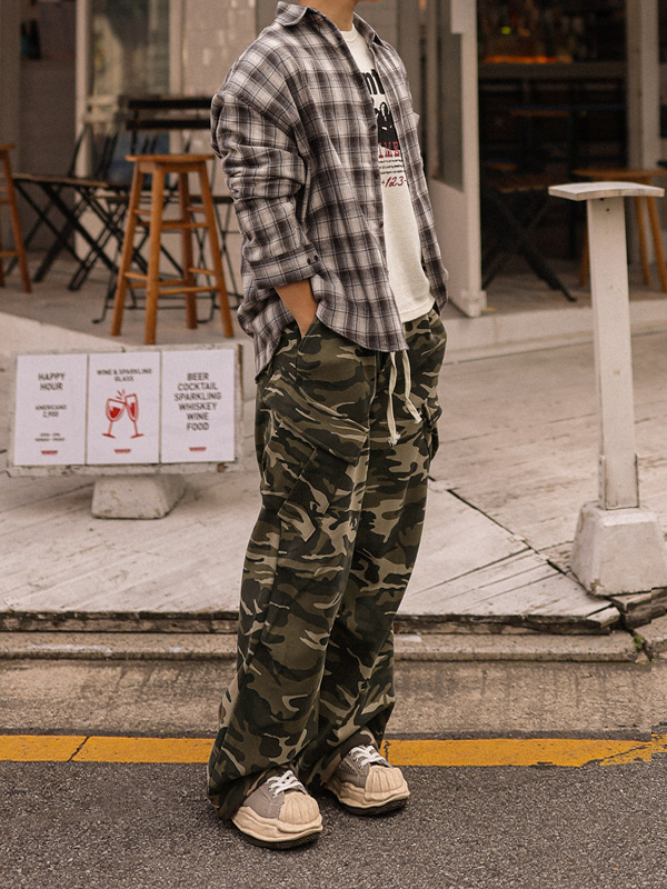 알라그 Semi-wide fit cargo-banding 기모팬츠