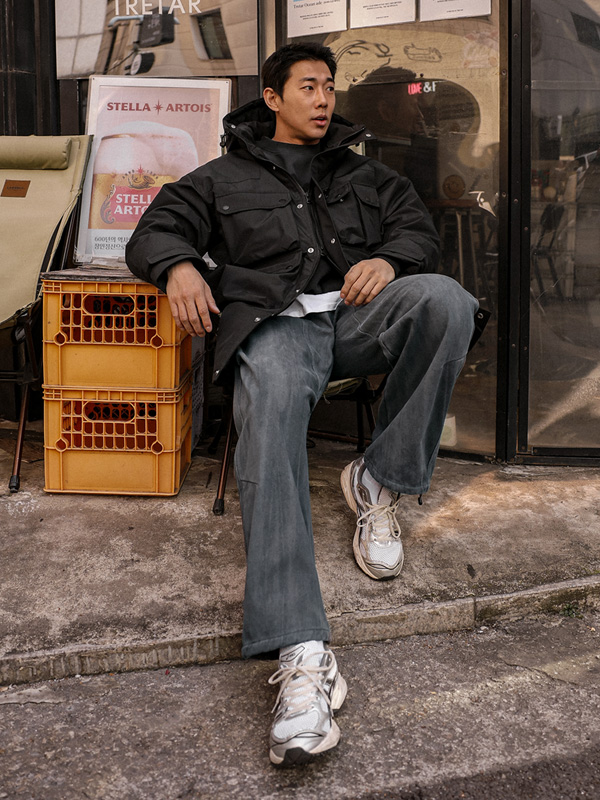 (M-7XL)<BR>아르라타 Goose down 롱후드점퍼 25275