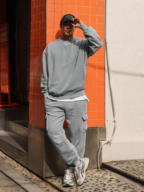 (XL-6XL)<BR>모티차노 pigment 퀼팅기모맨투맨