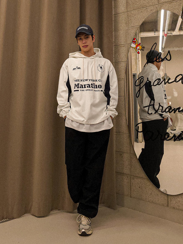 하우트 nylon a fleece hoodie