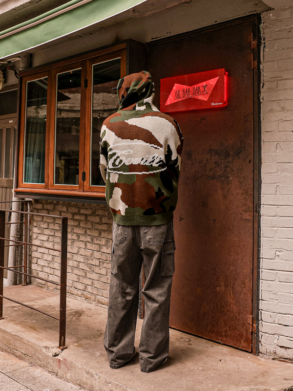 노빈스카 Wool knit Hoodies zip up