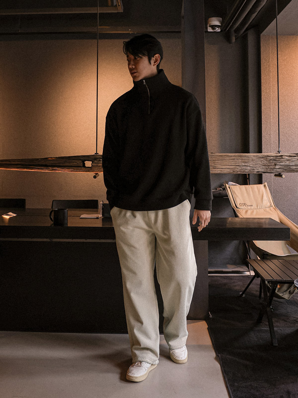 (M-4XL)<BR>토피크 Semi-wide fit 골덴밴딩팬츠