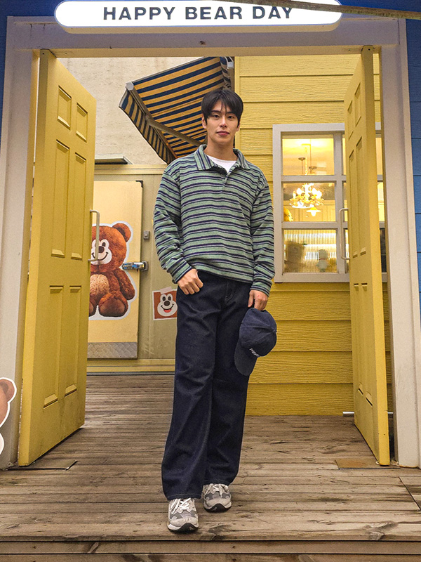 하니타치 Stripe Fleece Polo