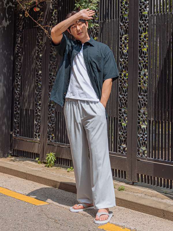 (L-6XL)<BR>아부르카 Waist control Cooling Banding Pants<br>(standard fit/wide fit)<br><font color="#098a09"><B>Select length (Basic,Long+8cm)</B></font>