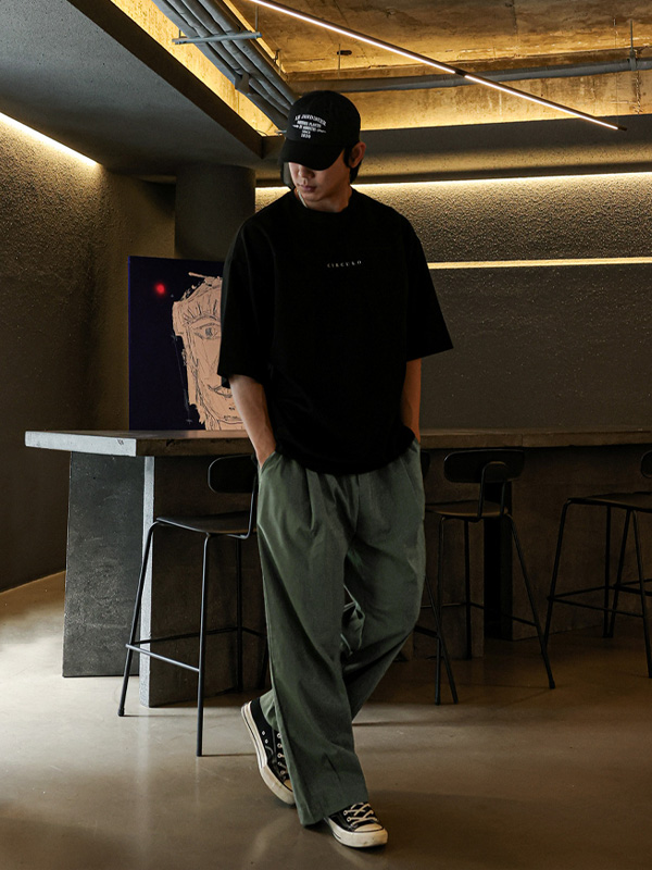 (L-4XL)<br>로즈호 Semi-wide fit Linen banding pants <br><font color=