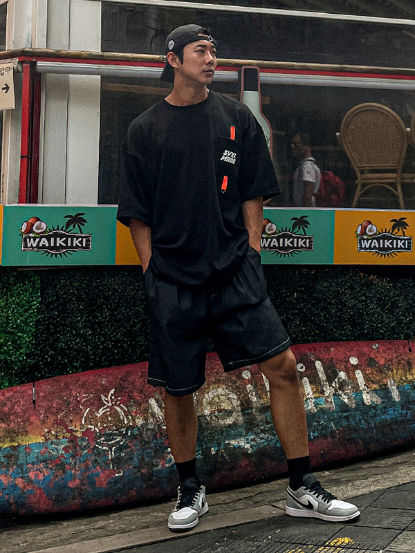 (XL-6XL)<BR>라리야 Linen Non-wash jeans Banding Shorts