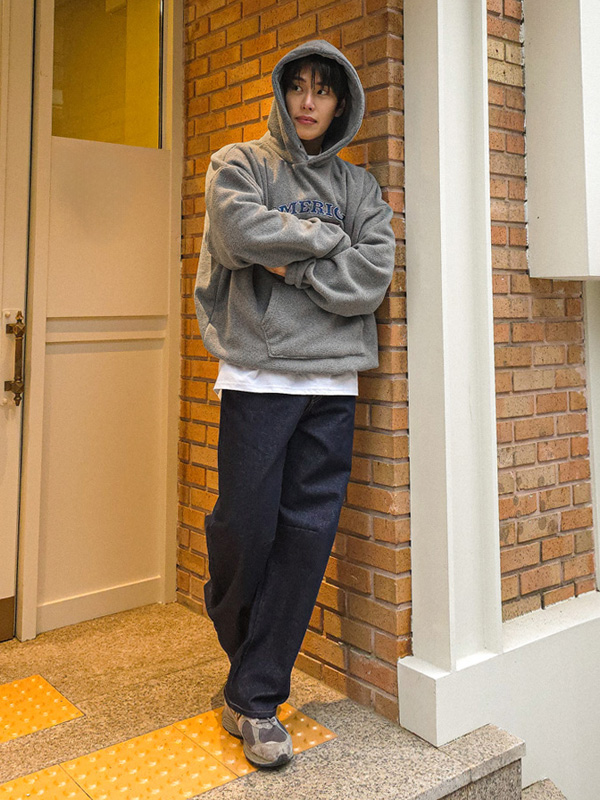 루드니 standard fit non-wash denim pants