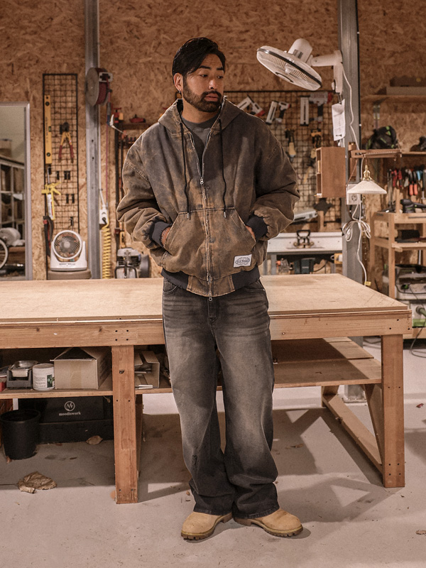 포미치나 데님후드점퍼