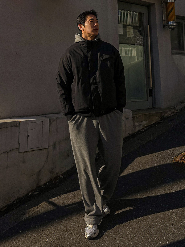 (M-6XL)<br>디어홈 융기모 Semi-wide fit banding pants SET004-P