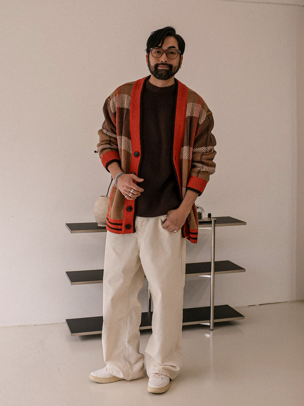 (L-5XL)<BR>델시아 a checkered cardigan