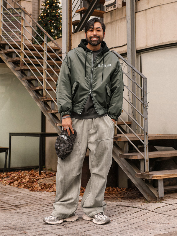 (L-7XL)<BR>스크리파 wide fit 면 banding pants 8319