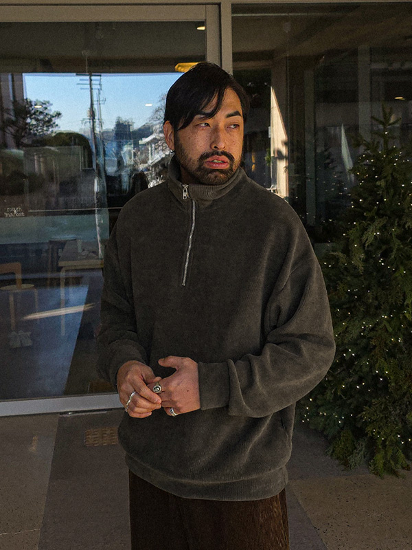 (XL-6XL)<br>쿠프리아 Corduroy 기모반집업 T053