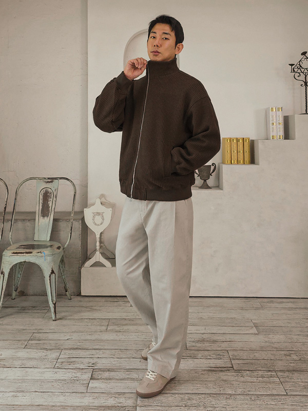 (M-5XL)<BR>헤이우드 Semi-wide fit Back banding cotton pants
