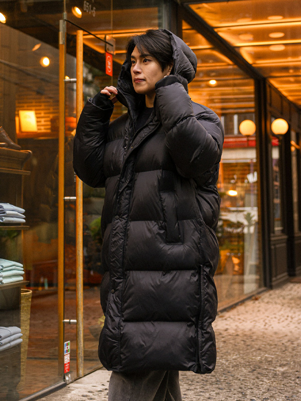 (XL-8XL)<br>도글리아 웰론 후드Long패딩<br><font color="#660616"><B>기장선택 (Basic,Long+10cm)</B></font>