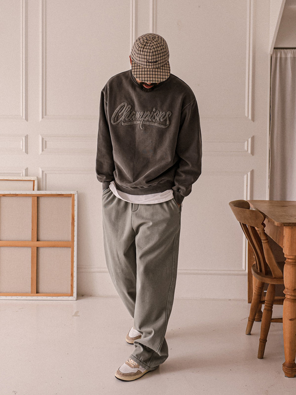 (L-7XL)<BR>렉센 Semi-wide fit 면 banding pants 3932