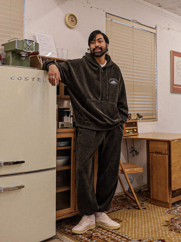 (XL-6XL)<BR>론드리나 Corduroy a fleece hoodie SET008-T+고냐스 Corduroy 기모조거밴딩팬츠 SET008-P