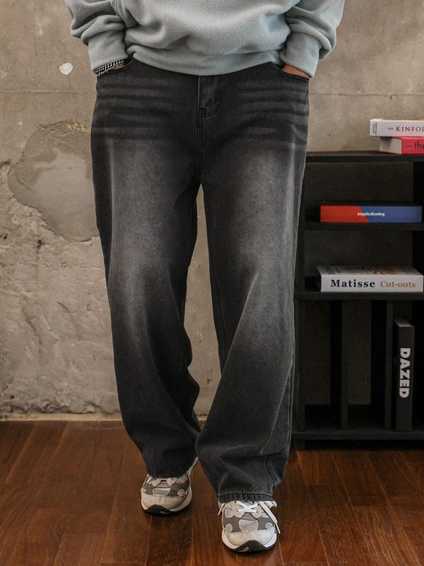 (S-4XL)<br>코마라파 Semi-wide fit denim pants H5005