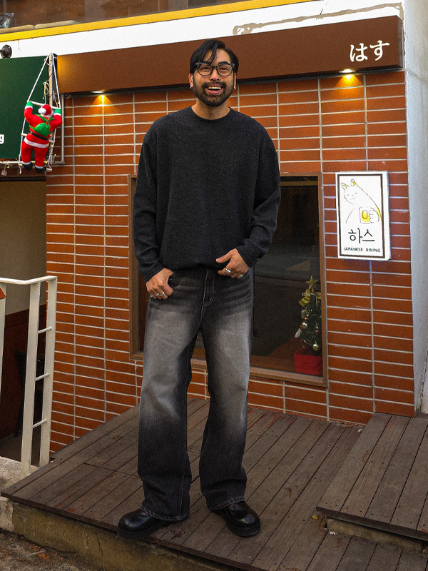 (L-7XL)<br>미슈킨 넣은척 니트지 fleece long-sleeved t-shirt T056