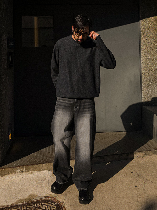 (L-7XL)<br>미슈킨 넣은척 니트지 fleece long-sleeved t-shirt T056<br><font color="#fb5ec9"><B>[1+1]</B></font>