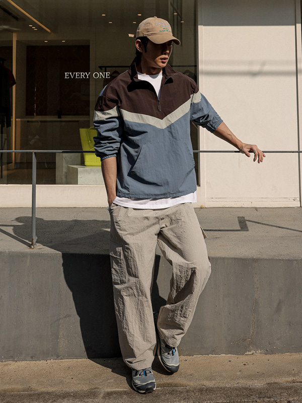 (M-4XL)<BR>도로니코 Semi-wide fit nylon cargo-banding pants