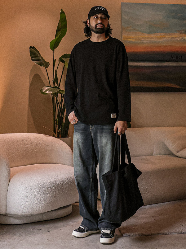 (L-5XL)<BR>나클로 Waffle a long-sleeved t-shirt