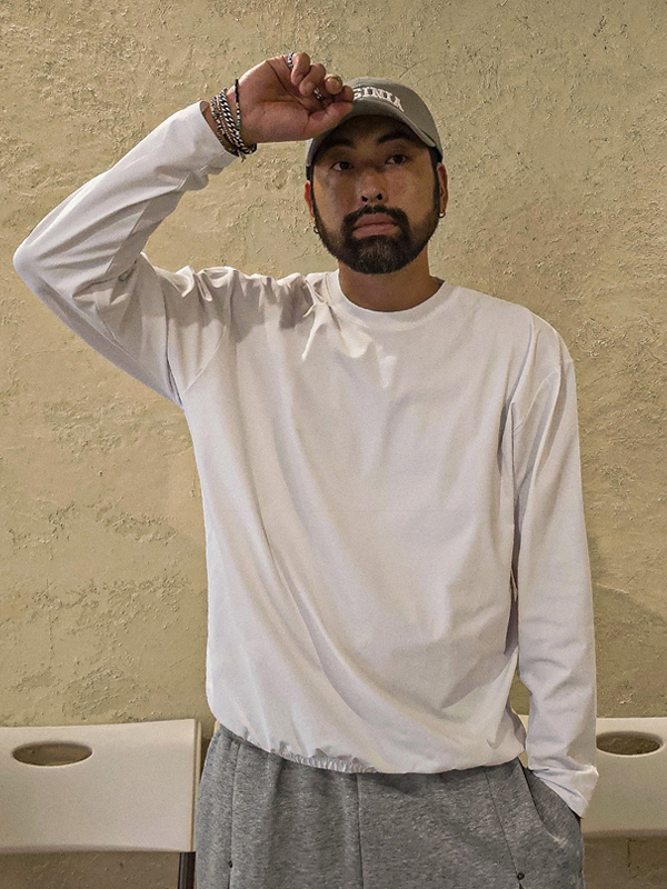 (L-6XL)<BR>캠피나 넣은척 밴딩긴팔티 T047