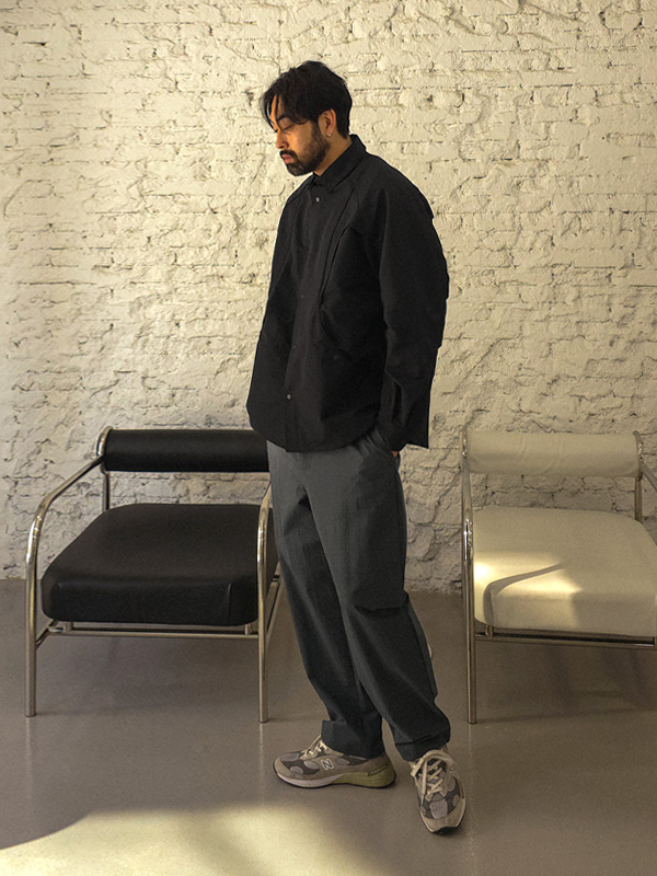 (L-7XL)<BR>지니퍼 nagrang 절개셔츠 6085