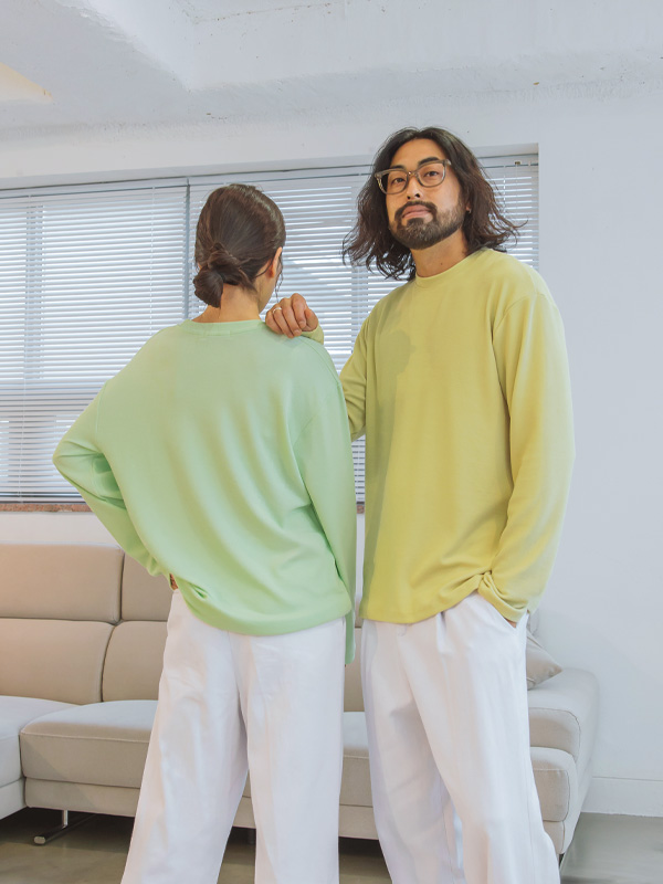 (L-5XL)<br>아르바사 Knit a long-sleeved t-shirt<br><font color="#fb5ec9"><B>[1+1]</B></font>