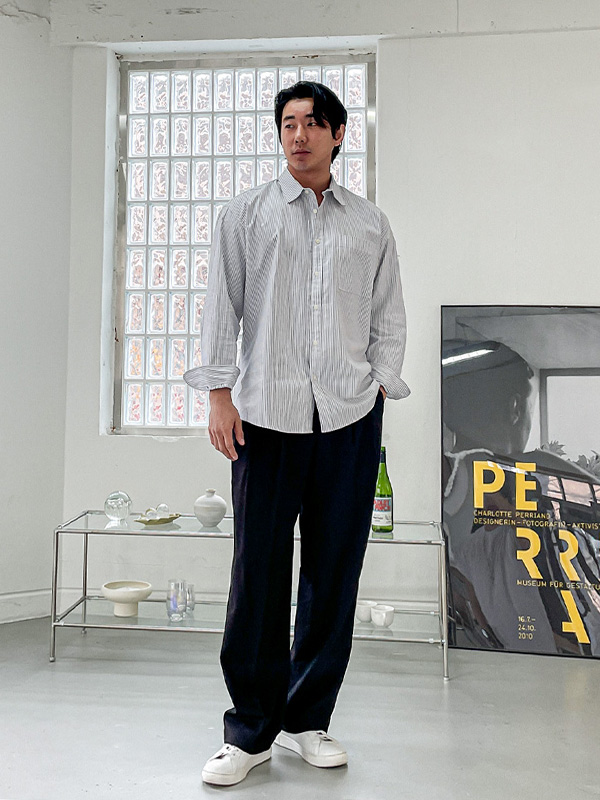 (L-5XL)<br>닐스 oxford Stripe  Shirt