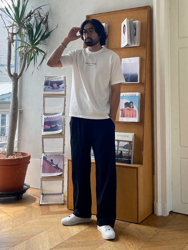 (M-4XL)<br>센지트 Semi-wide fit banding cotton pants