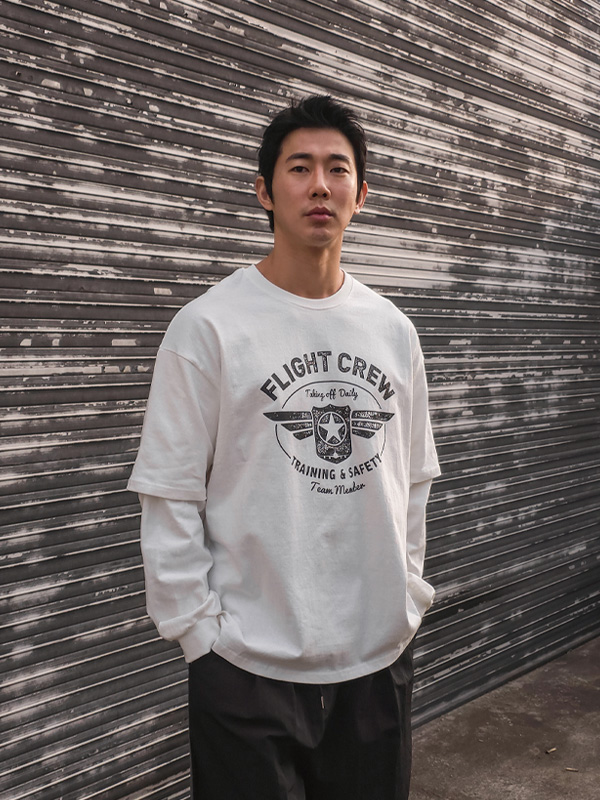 (XL-4XL)<br>플라이크루 a long-sleeved t-shirt