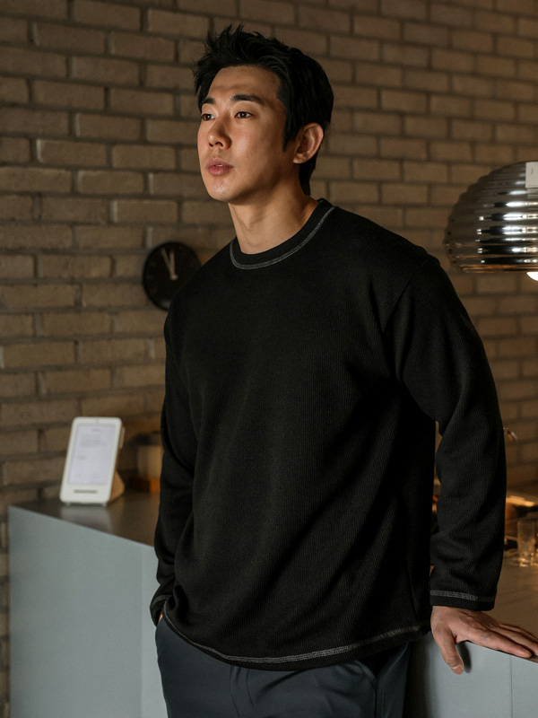 (L-5XL)<br>바그파트 Knit a long-sleeved t-shirt