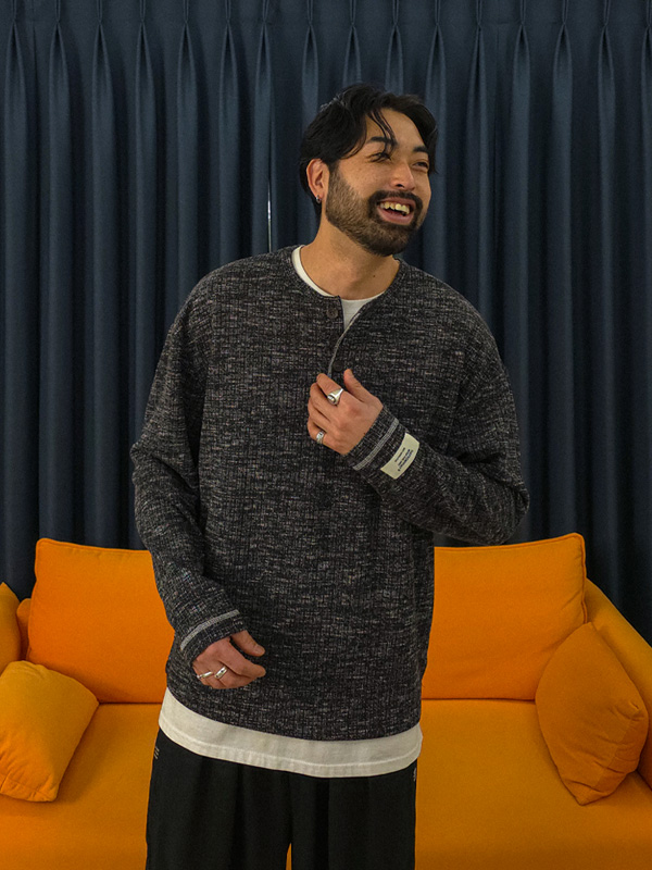 (L-7XL)<br>우스트마 Henley neck Knit 7015