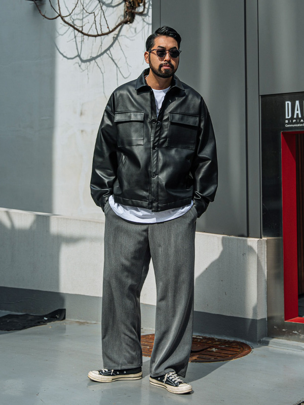 (S-6XL)<BR>크라핀 wide banding pants