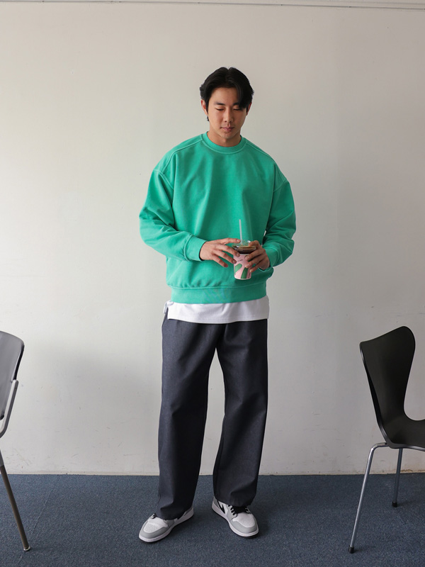 (M-5XL)<BR>움파 pigment man-to-man T