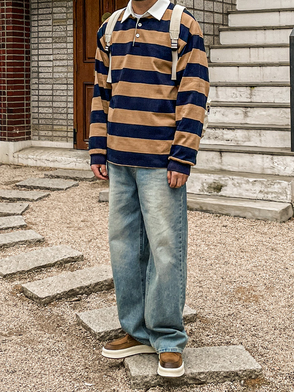 (S-5XL)<BR>피커링 wide fit denim pants 206