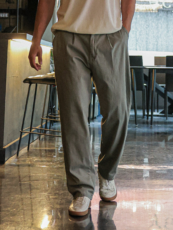 (M-5XL)<BR>사스티 standard fit Back banding cotton pants (70Summer)