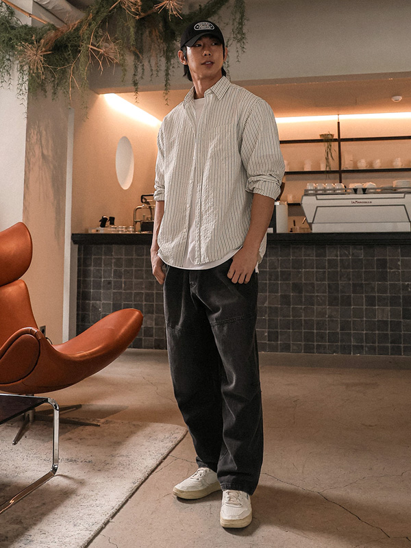 (XL-6XL)<BR>파코야 standard fit denim banding pants RA-1081