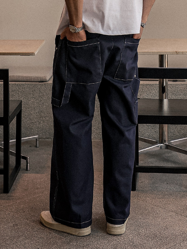 시그론 Semi-wide fit Denim Cargo banding pants