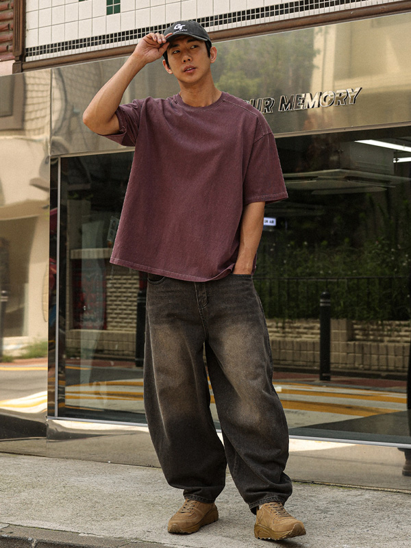 (XL-4XL)<br>라차리타 pigment Short T shirts