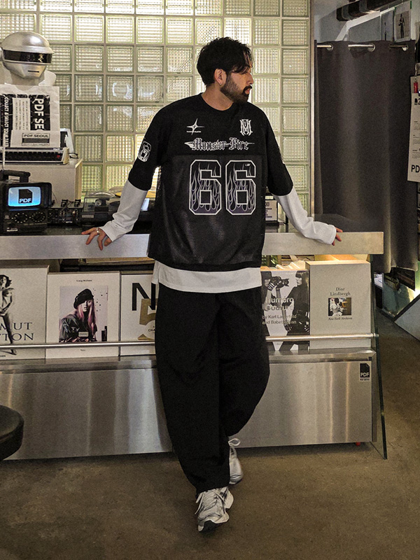 두딘카 Semi-wide fit nylon banding pants