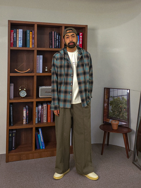 팔리즈 hooded checkered shirt 416