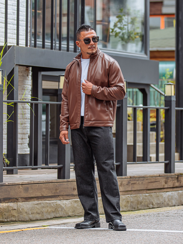 (L-5XL)<BR>아라스 레더 Jacket