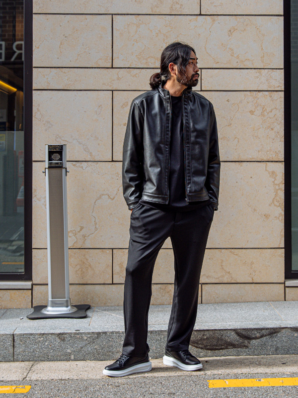 (L-5XL)<BR>아라스 레더 Jacket