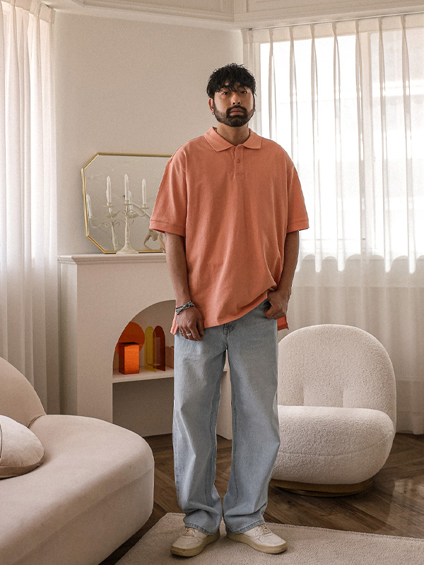 (XL-6XL)<br>사모카토 short-sleeved collar T-shirt