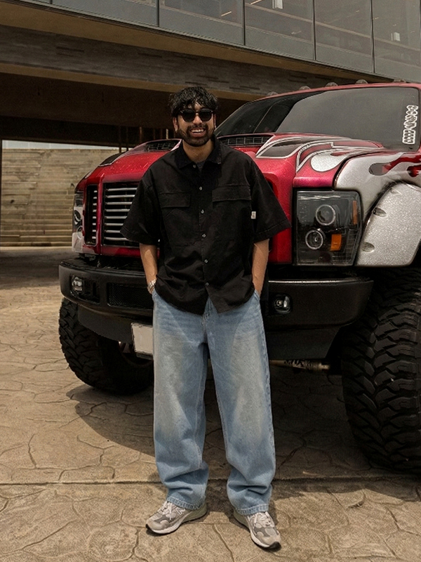 (M-4XL)<BR>카가리아 Semi-wide fit denim banding pants H5000