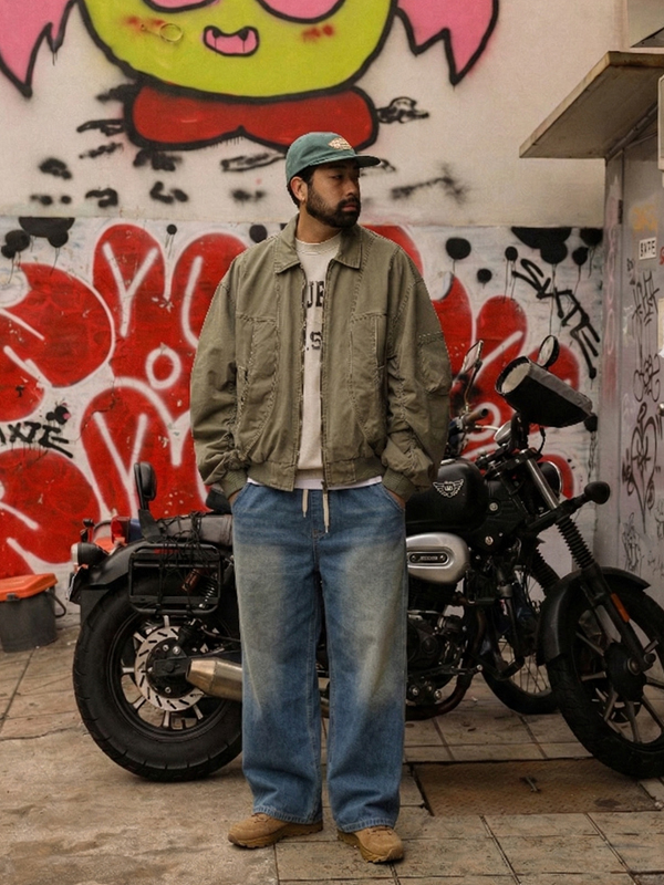 (M-4XL)<BR>카노디 Semi-wide fit denim banding pants H5000