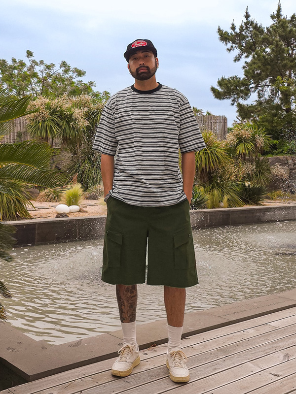 (L-5XL)<BR>마치티니 6부 cargo banding shorts