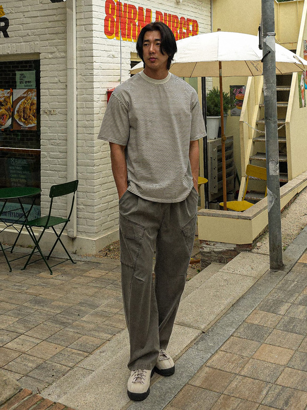 (XL-6XL)<br>카미얀 Semi-wide fit cargo-banding pants 8063