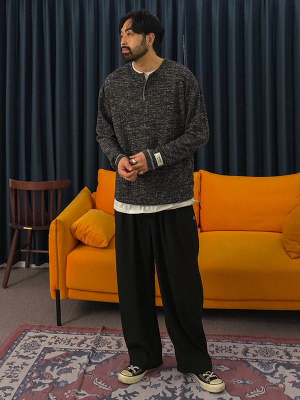 (L-7XL)<br>볼코비 Semi-wide fit Pleats banding pants 3165